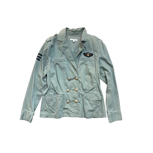 CABI Women's Green Military Army Double Breasted Jacket Coat Size Large - Picture 1 of 7